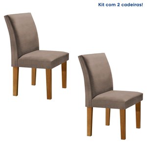 Kit 2 Cadeiras Estofadas Espanha Espresso Móveis