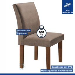 Kit 2 Cadeiras Estofadas Espanha Espresso Móveis - 6