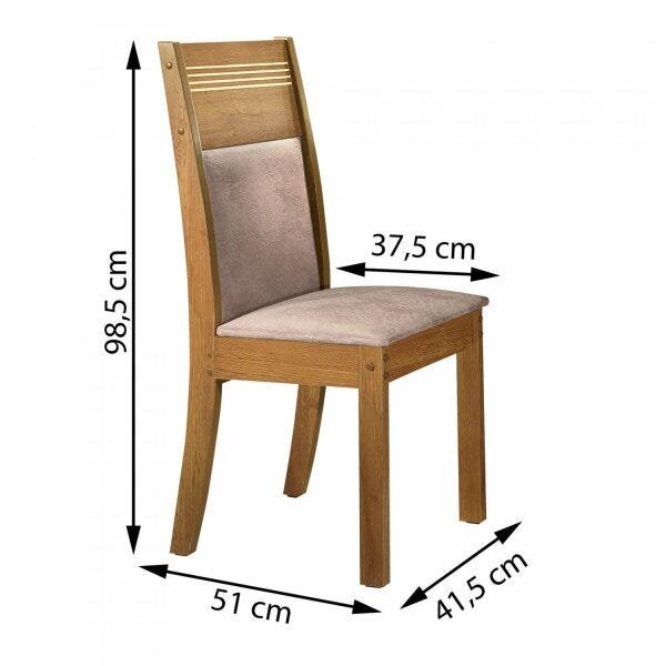Kit 2 Cadeiras Estofadas Galathas Espresso Móveis - 4