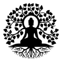 Ver imagem 1 de Mandala Buda Árvore da Vida em MDF Preto Vazado 40 cm Preta