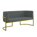 Ver imagem 1 de Sofá Namoradeira 2 Lugares Moderna Base Metal Gold Balaqui Cinza