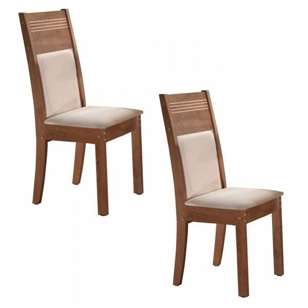 Kit 2 Cadeiras Estofadas Galathas Espresso Móveis - 1