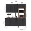 Ver imagem 4 de Armário de Cozinha Modulada Compacta Fidelitá Nara 100% MDF 3 Peças 190cm 10 Portas 2 Gavetas sem