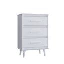 Ver imagem 4 de Cômoda Mila para Quarto 3 Gavetas Pés Retrô Savana Off White: Branco