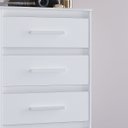 Ver imagem 2 de Cômoda Mila para Quarto 3 Gavetas Pés Retrô Savana Off White: Branco