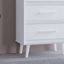 Ver imagem 3 de Cômoda Mila para Quarto 3 Gavetas Pés Retrô Savana Off White: Branco