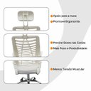 Ver imagem 7 de Cadeira Escritório Diretor Tela Mesh com Encosto de Cabeça - Branco - 1 + E-book