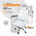 Ver imagem 4 de Cadeira Escritório Diretor Tela Mesh com Encosto de Cabeça - Branco - 1 + E-book
