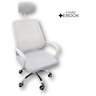 Cadeira Escritório Diretor Tela Mesh com Encosto de Cabeça - Branco - 1 + E-book - 2