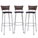 Ver imagem 1 de Kit 3 Bancos Alto Tamborete para Balcão Junco Argila Àrea de Lazer Ilha Bancada bar Churrasqueira