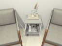 Ver imagem 3 de Mesa de Cabeceira Mesa de Apoio Mesa Auxiliar Mesa Lateral. Cor: Branco e Cinza