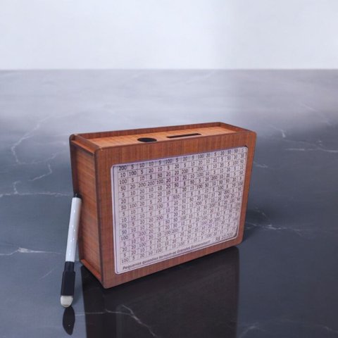 Cofrinho Cofre Guardar Dinheiro Woodbox Japones Poupança Rus