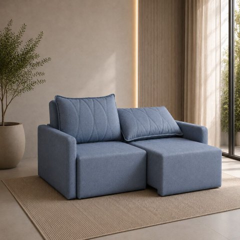 Sofá Cama Dubai Retratil e Reclinavel 3 Lugares em Linho Sofatec