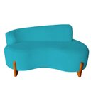 Ver imagem 3 de Namoradeira Sofá 2 Lugares Feijão Plaza Orgânica Boucle Azul Turquesa Luxo