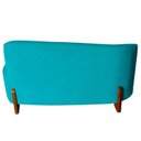 Ver imagem 2 de Namoradeira Sofá 2 Lugares Feijão Plaza Orgânica Boucle Azul Turquesa Luxo