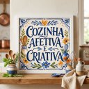 Ver imagem 2 de Quadro Cozinha Afetiva e Criativa 33x33cm Mold Preta