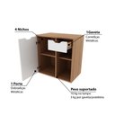 Ver imagem 3 de Gabinete para Banheiro com 1 Gaveta - Amêndoa/Branco