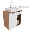 Ver imagem 4 de Gabinete para Banheiro com 1 Gaveta - Amêndoa/Branco