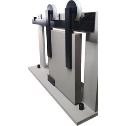 Kit p/ Porta Correr Celeiro 2 Roldanas - Alumínio Cantoneira 1,50 m - Preto - Al-Fer - 4