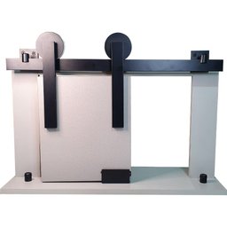 Kit p/ Porta Correr Celeiro 2 Roldanas - Alumínio Cantoneira 1,50 m - Preto - Al-Fer - 3