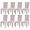 Ver imagem 1 de Kit 8 Cadeiras de Jantar Rubi 44 X 98 Cm Estofadas D26 Madeira Imbuia Suede Bege - Clicklar