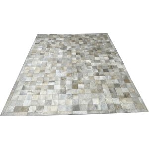 Tapete de Couro Bege Claro 2,00x2,50 com Bordas Peça 10x10cm