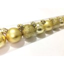 Ver imagem 2 de Kit 30 Mini Bolas Natal Dourada Glitter, Fosca, Lisa 3cm