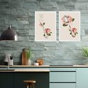 Ver imagem 2 de Kit 2 Quadros Cozinha Vintage- Flores 45x34cm:moldura Branca