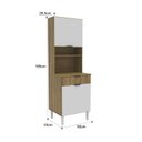 Ver imagem 2 de Armário Torre Quente de Cozinha 60cm com 2 Portas e 1 Gaveta 2512 Valencia Yescasa Marrom/Mel/Branco