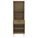 Ver imagem 3 de Armário Torre Quente de Cozinha 60cm com 2 Portas e 1 Gaveta 2512 Valencia Yescasa Marrom/Mel/Branco