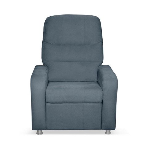 Cadeira Poltrona do Papai Reclinável Confortável Suede Azul Turquesa