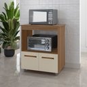 Ver imagem 1 de Armário Balcão Multiuso para Cozinha Micro-ondas e Forno Angela 02 Portas Savana Off White Moblis