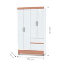 Ver imagem 2 de Guarda-roupa Ideal 4 Portas Branco Camarim 2 Gavetas 2 Cabideiros 102cm