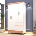 Ver imagem 1 de Guarda-roupa Ideal 4 Portas Branco Camarim 2 Gavetas 2 Cabideiros 102cm