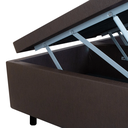 Ver imagem 5 de Cama Box Baú Queen Bipartido Blindado 158x198 Corino Marrom