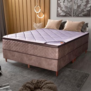 Colchão Queen Molas Ensacadas Vougue + Base 158x198x67