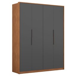 Guarda Roupa Casal Attore e Cômoda Atria Amêndola Grafito - Demartêz - 2
