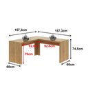 Ver imagem 2 de Mesa para Escritório Angular Me4116 Amêndoa Tecnomobili