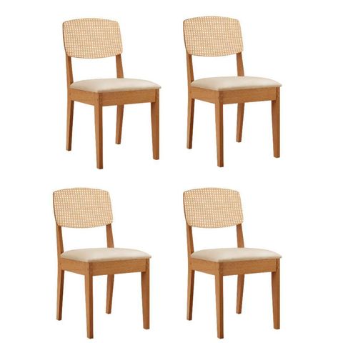 Conjunto com 4 Cadeiras Mdf Copper Premium para Sala de Jantar Moderna Mobília