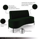 Ver imagem 3 de Sofá Living Decorativo 2 Lugares 1,35m Katara Veludo Verde G33 - Gran Belo