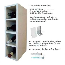 Garrafeiro Adega Nicho Mdf Porta Garrafas Branco - 2