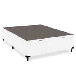Cama Box Baú Casal Colchão Molas Flora Gazin + Box Sintético 52x138x188 Branco - 12