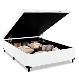 Cama Box Baú Casal Colchão Molas Flora Gazin + Box Sintético 52x138x188 Branco - 11