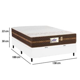 Cama Box Baú Casal Colchão Molas Flora Gazin + Box Sintético 52x138x188 Branco - 6
