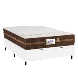 Cama Box Baú Casal Colchão Molas Flora Gazin + Box Sintético 52x138x188 Branco - 3