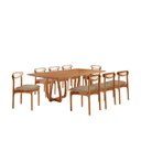 Ver imagem 2 de Conjunto Mesa de Jantar Tampo 240cm Barril Laminado Ello e 8 Cadeiras Mônaco Premium Natural Cinamomo/Turim Marrom