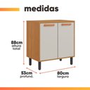 Ver imagem 4 de Balcão Gabinete Duplo de Cozinha 0,80m 2 Portas Núbia