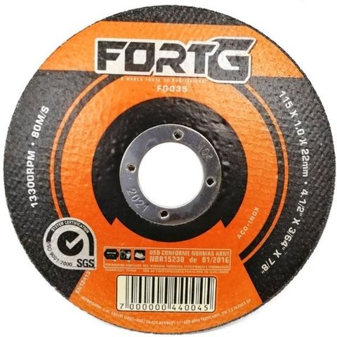 Disco de Corte Fino 115 X 1mm Aço P/ Esmerilhadeira Angular