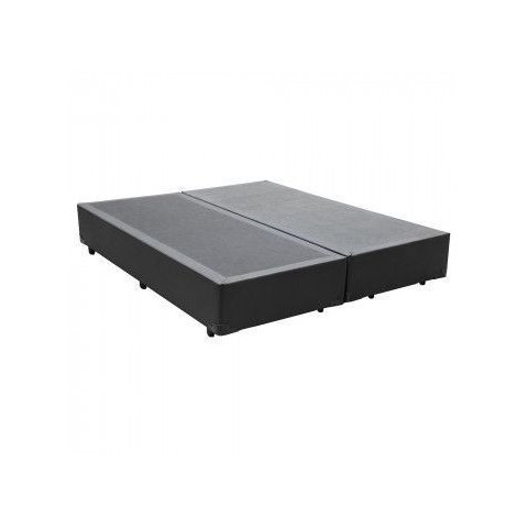 Base Box Casal Bipartido Cinza Sintético 30x138x188