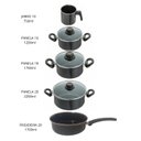 Ver imagem 2 de Jogo Panelas 5 Peças Aço Vítreo Preto Cerâmica Indução Jjb